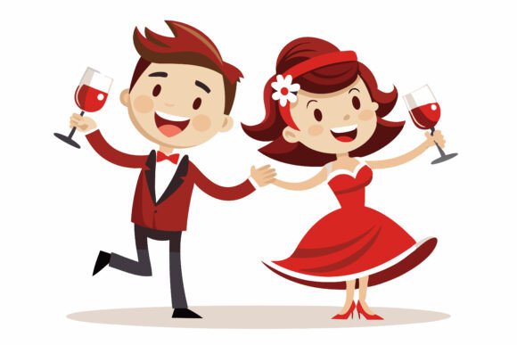 A Couple Who Just Got Married Illustration: A Resource for Design Projects