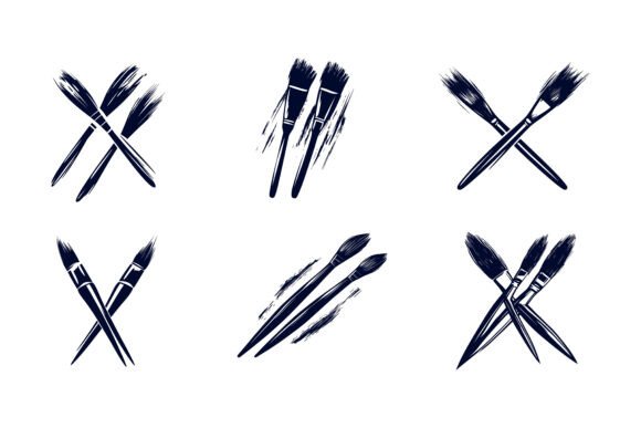 A Set of Black Paint Icons: Precision for Creative Projects
