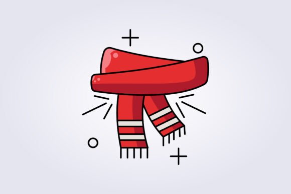 Christmas Scarf Icon Vector Illustration
