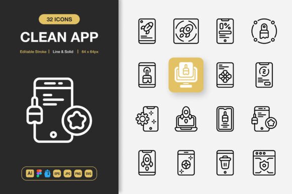 Clean App Icons: Minimalist Design for Every Project