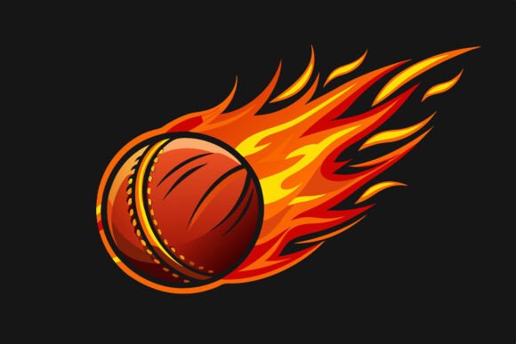 Cricket Ball Fire Logo: Dynamic Vector Art for Every Project