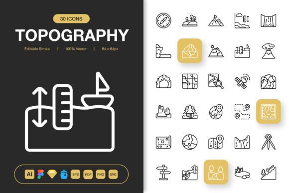 Elevate Your Projects with the Topography Icons Pack