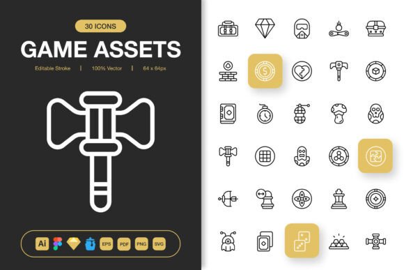 Elevating Your Digital Projects with Game Assets Outline Icons
