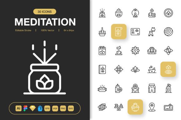 How to Create Projects with a Mindfulness Icon Set