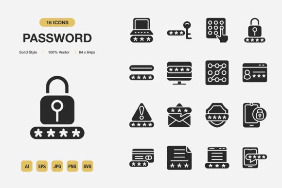 Password Solid Icons: The Minimalist Icon Set for Modern Projects
