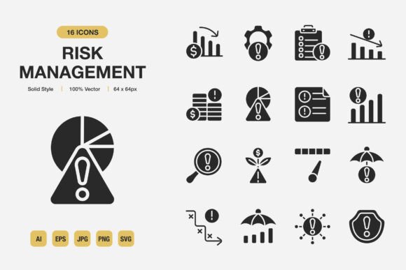 Risk Management Solid Icons: Essential Tools for Modern Communication