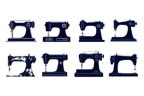 Sew Machine Illustrations: AI EPS Set for Creative Professionals