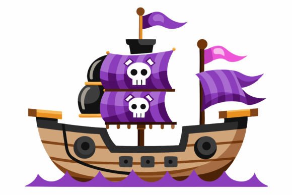 The Cute Cartoon Pirate Ship: A Vector Illustration Set Built for Modern Creative Workflows